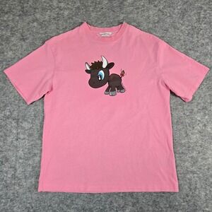 Balenciaga Pink Year of the‎ Ox Bull Graphic T-Shirt Mens XS